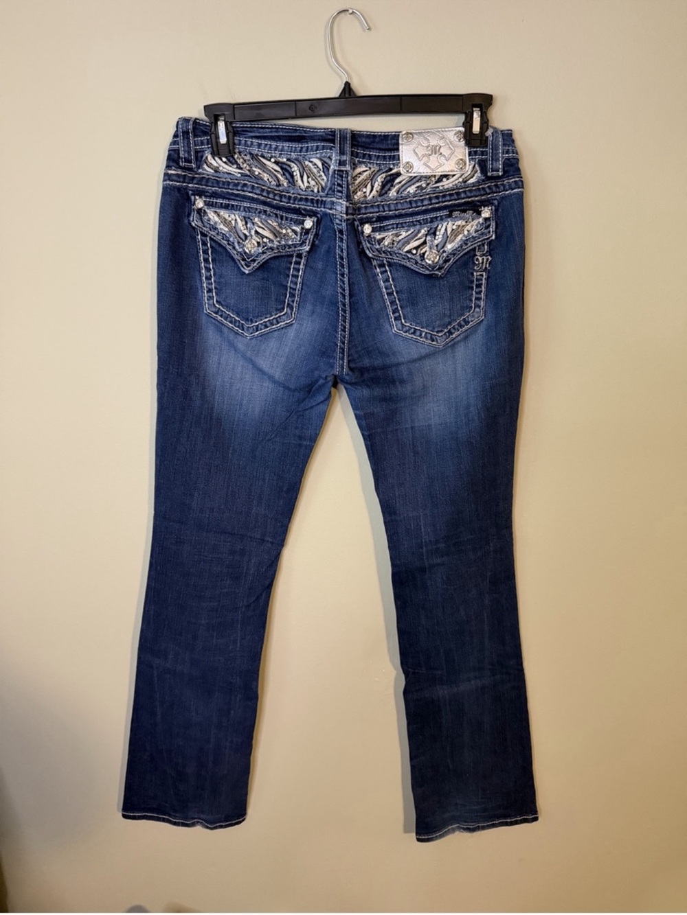 Long Gorgeous Miss Me Signature Boot Jeans With Embellished Pockets 35” Inseam